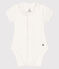 Body manches courtes à collerette bébé blanc MARSHMALLOW