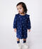 Katoenen babyjurkje met lange mouw en bloemenprint blauw MEDIEVAL/wit MULTICO