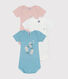 Set van 3 katoenen body's met korte mouwen voor baby's