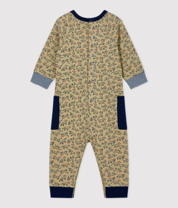 Combinaison en molleton b&eacute;b&eacute;. beige/multicouleur