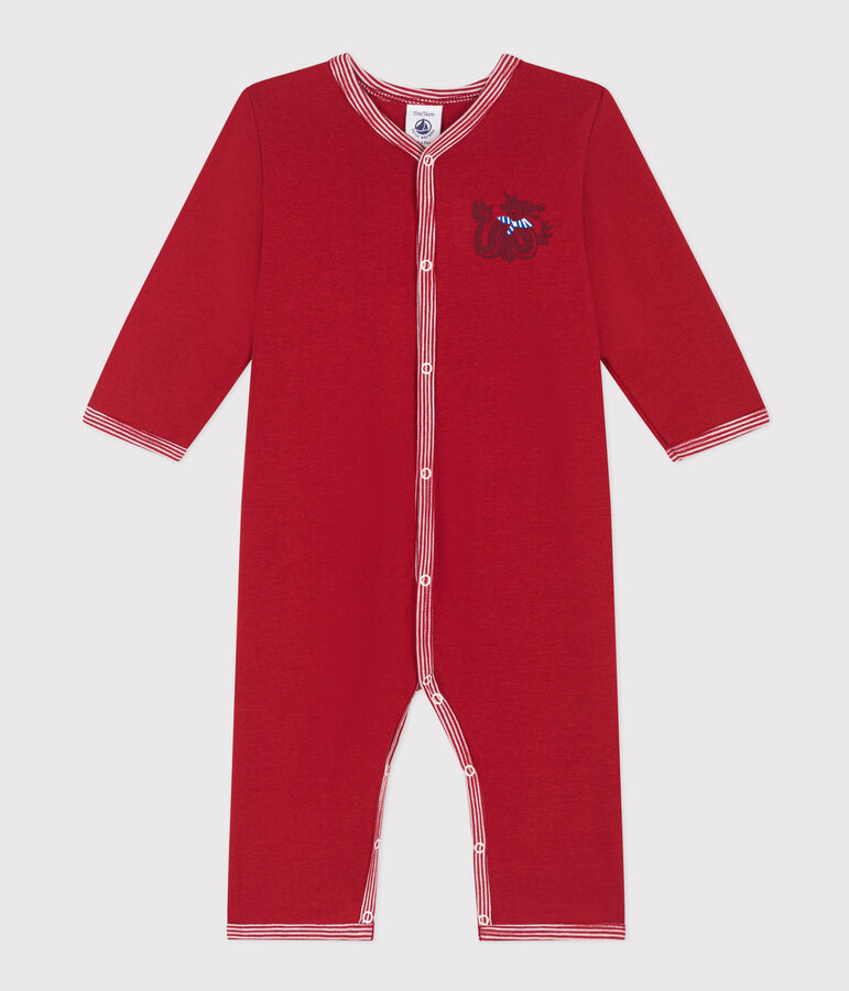 Pyjama b&eacute;b&eacute; sans pieds en coton rouge