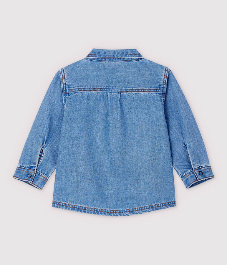 Chemise manches longues en denim l&eacute;ger b&eacute;b&eacute; gar&ccedil;on bleu
