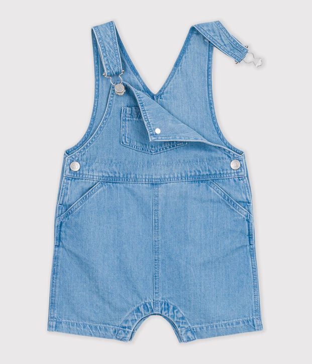 Korte lichte salopette van denim voor baby's blauw