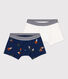 Set van 2 katoenen boxershorts met champignons voor jongens