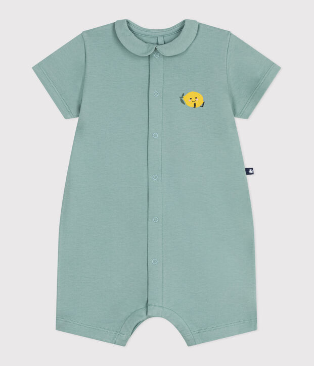 Combicourte b&eacute;b&eacute; en coton et son col claudine vert