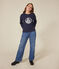 Sweatshirt van fleece voor dames blauw SMOKING