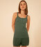 Pyjama short et débardeur uni en coton et lyocell femme vert CROCO