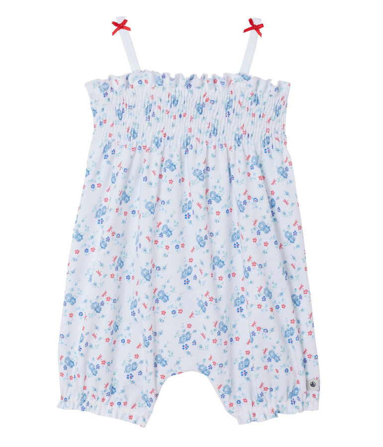 Kort bedrukt babypakje voor meisjes wit/blauw/multicouleur