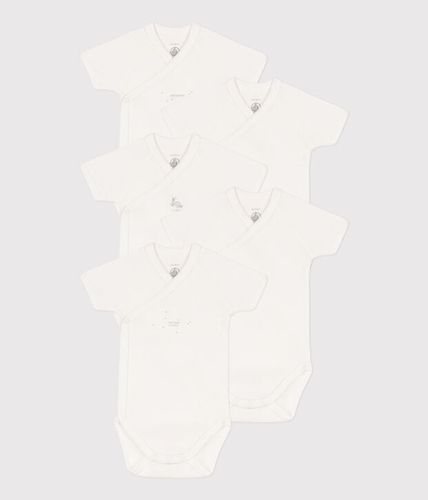 Set van 5 overslagbody's met korte mouwen van katoen multicouleur