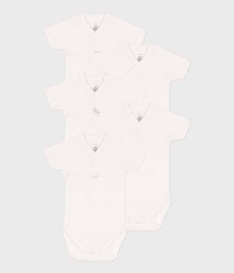 Set van 5 overslagbody's met korte mouwen van katoen variante 1