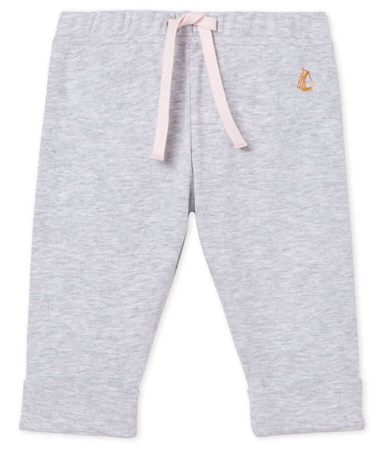 Pantalon en maille b&eacute;b&eacute; fille gris POUSSIERE CHINE