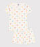 Pyjama short enfant en coton imprimé cœurs blanc MARSHMALLOW/blanc MULTICO
