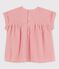 Blouse met korte mouwen van biologisch katoen voor baby's roze PAPAYE/ MARSHMALLOW