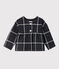 Cardigan met ruitjes babymeisje zwart CITY/wit MULTICO