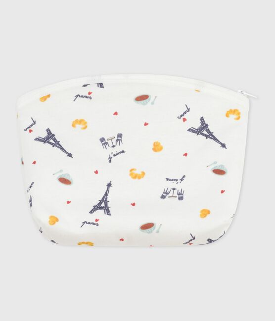 Pochette bébé en coton imprimé baleines MARSHMALLOW/ ADRIATIC