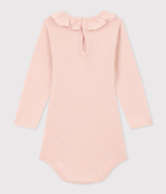 Babybody met lange mouwen en kraagje van katoen roze SALINE