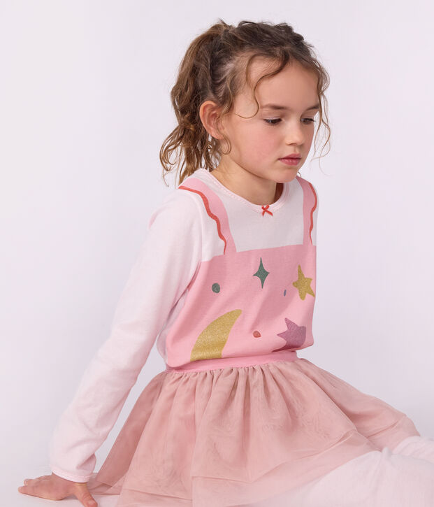 Pyjama d&eacute;guisement danseuse enfant en coton rose clair
