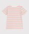 Teeshirt enfant en coton manches courtes à rayures et cœur blanc AVALANCHE/ MULTICO