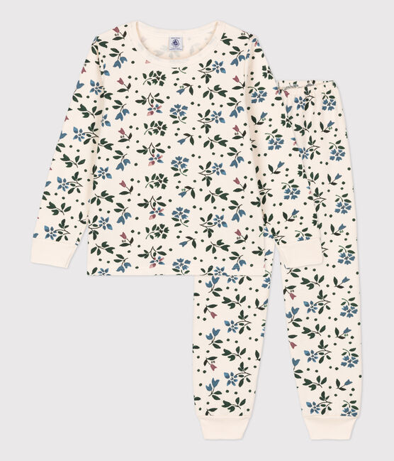 Pyjama fleur petite fille en molleton A054L01