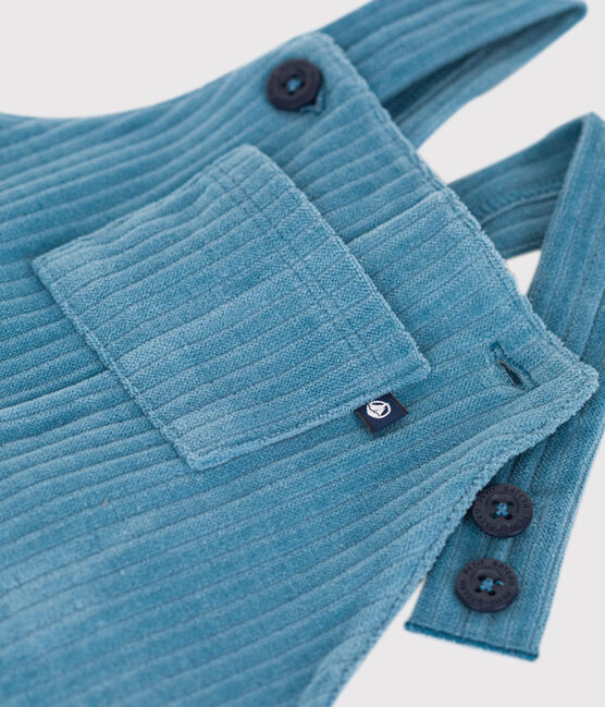 Salopette longue en velours bébé bleu POLOCHON