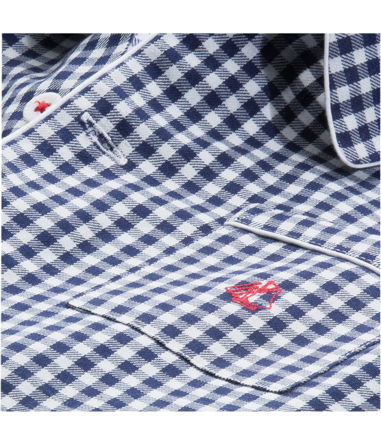 Jongenspyjama van twill blauw MEDIEVAL/wit LAIT