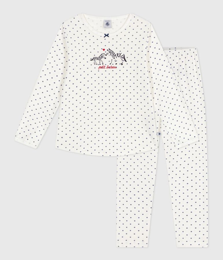 Katoenen kinderpyjama met stippenprint blauw MARSHMALLOW/ SOIR
