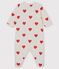 Molton slaappakje met rode hartjes voor baby wit MARSHMALLOW/rood TERKUIT