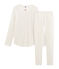 Pyjama fille en côte blanc MARSHMALLOW/blanc MULTICO