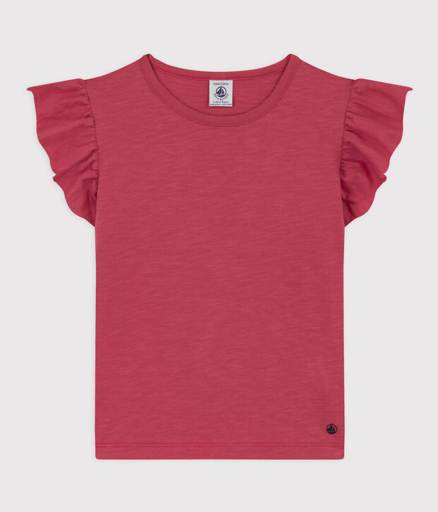 Tee-shirt manches courtes en coton enfant fille rose