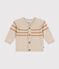 Cardigan en tricot contenant de la laine beige AVALANCHE/ CUIVRE