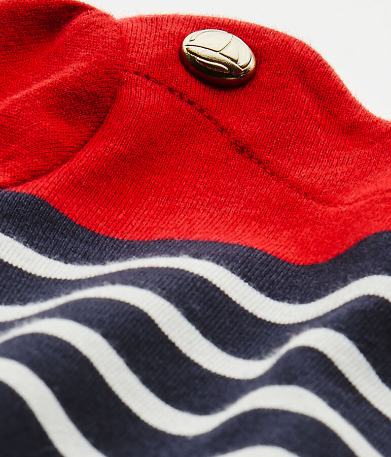 Gestreepte jurk voor babymeisjes blauw SMOKING/wit MULTICO