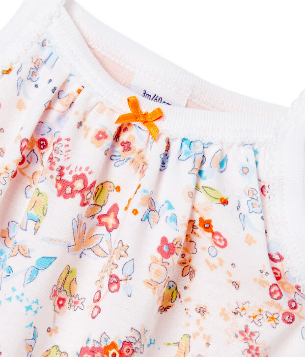 Body robe b&eacute;b&eacute; fille &agrave; bretelles wit/roze/multicouleur
