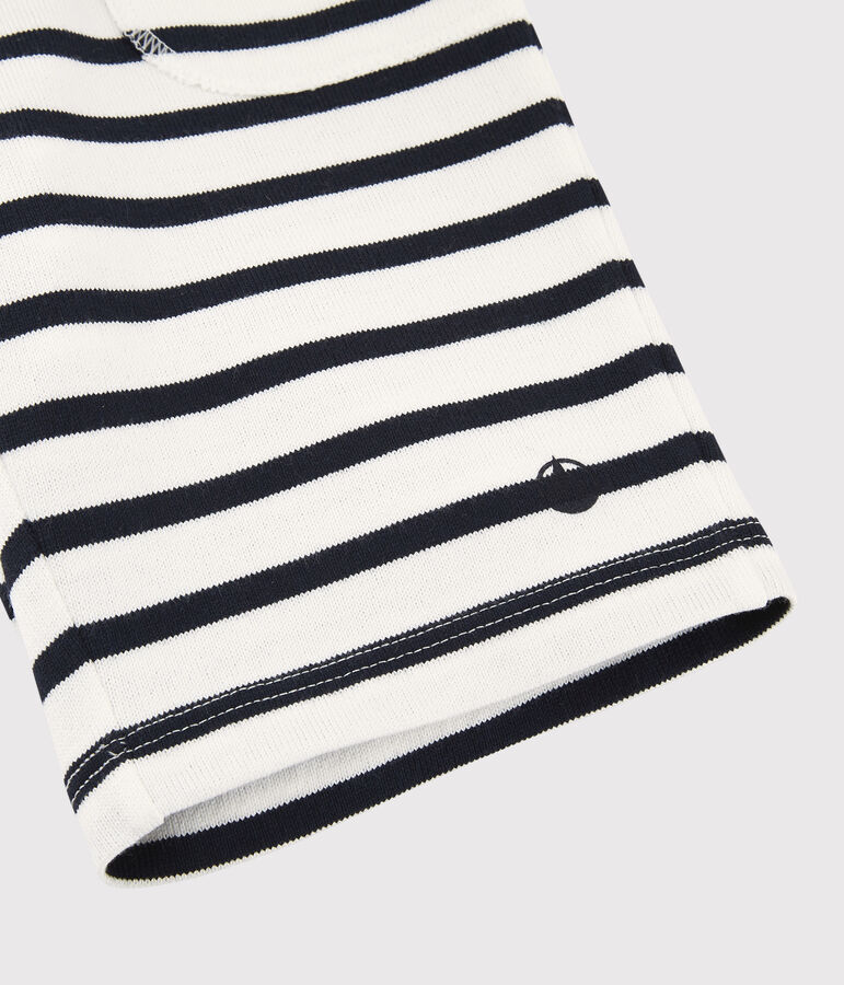 Jongensbermuda in katoen wit MARSHMALLOW/blauw SMOKING