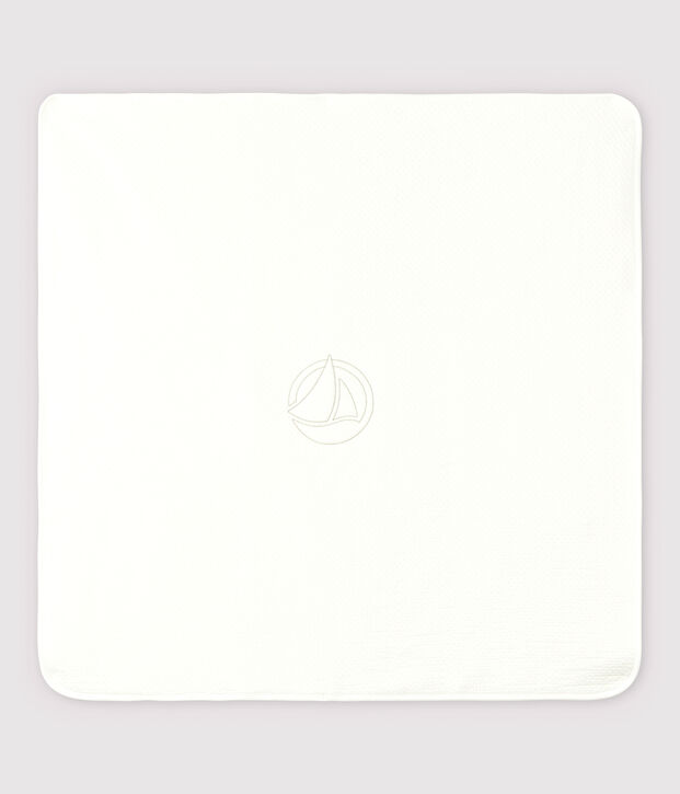 Couverture b&eacute;b&eacute; en tubique en coton biologique blanc
