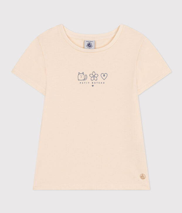 Tee-shirt en jersey l&eacute;ger enfant fille bleu/bleu