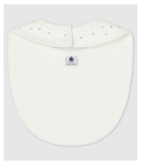Bavoir blanc à étoiles bébé en coton biologique blanc MARSHMALLOW/gris GRIS