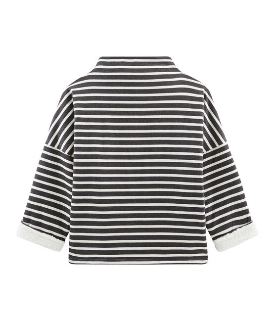 Tweezijdige marinièretrui vrouwen zwart CITY/beige COQUILLE