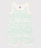Katoenen golven-jumpsuit voor baby's wit MARSHMALLOW/ VERT