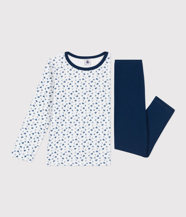 Kinderpyjama van velours blauw/multicouleur