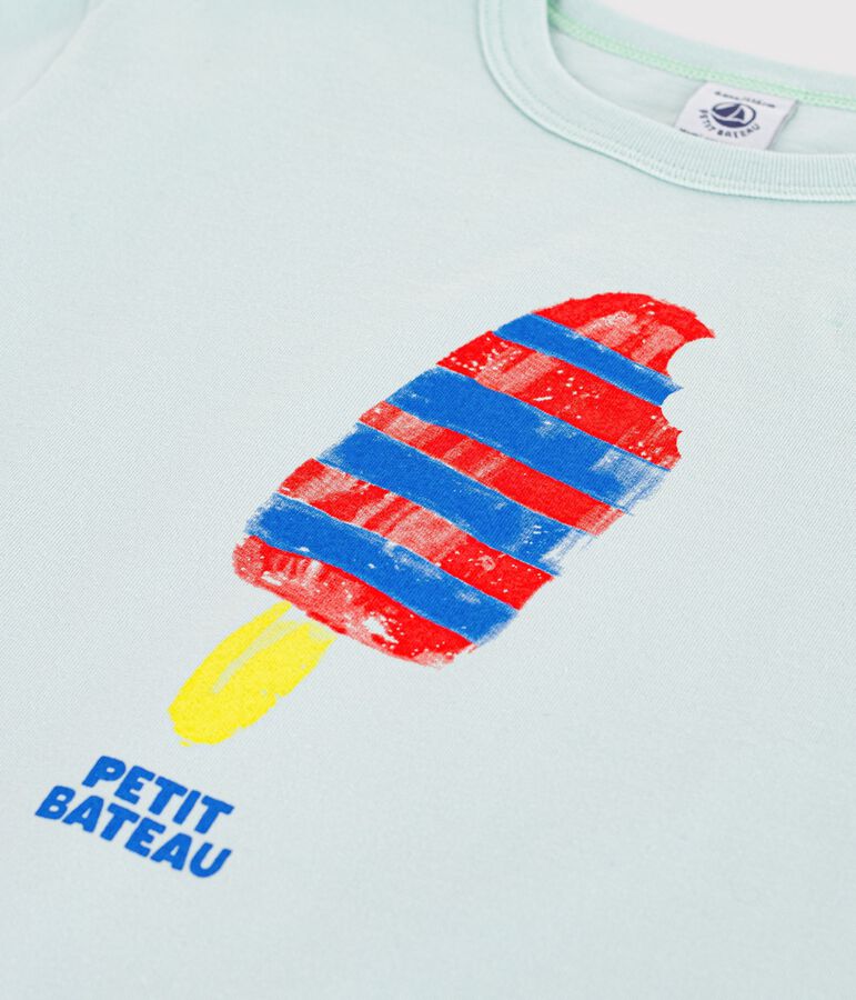 Katoenen T-shirt met korte mouwen voor kinderen blauw
