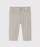 Gestreepte babybroek voor jongens grijs MINERAI/wit LAIT