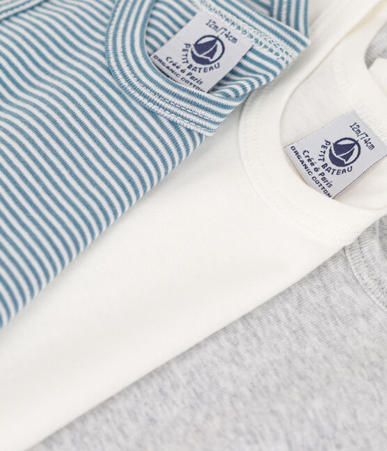 Lot de 3 bodies sans manches milleraies bébé en coton variante 1