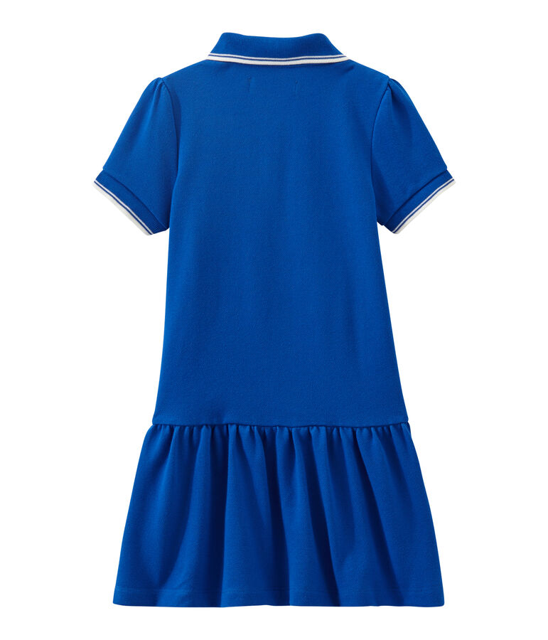 Robe enfant fille &agrave; manches courtes bleu