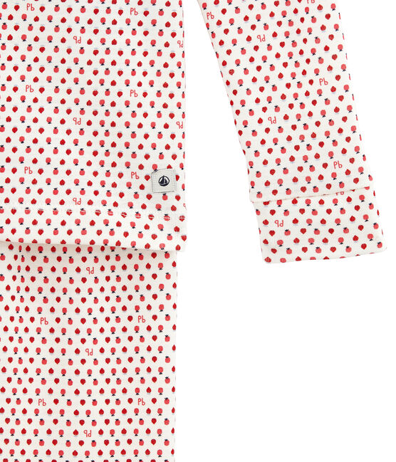 Pyjama petite fille coupe ajustée blanc MARSHMALLOW/blanc MULTICO