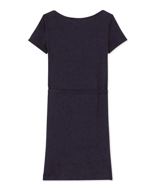 Robe femme en lin bleu SMOKING