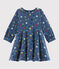 Jurk met lange mouwen babymeisje blauw MEDIEVAL/wit MULTICO
