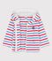 Gestreept sweatshirt met kap in dikke jerseystof voor baby's wit MARSHMALLOW/wit MULTICO