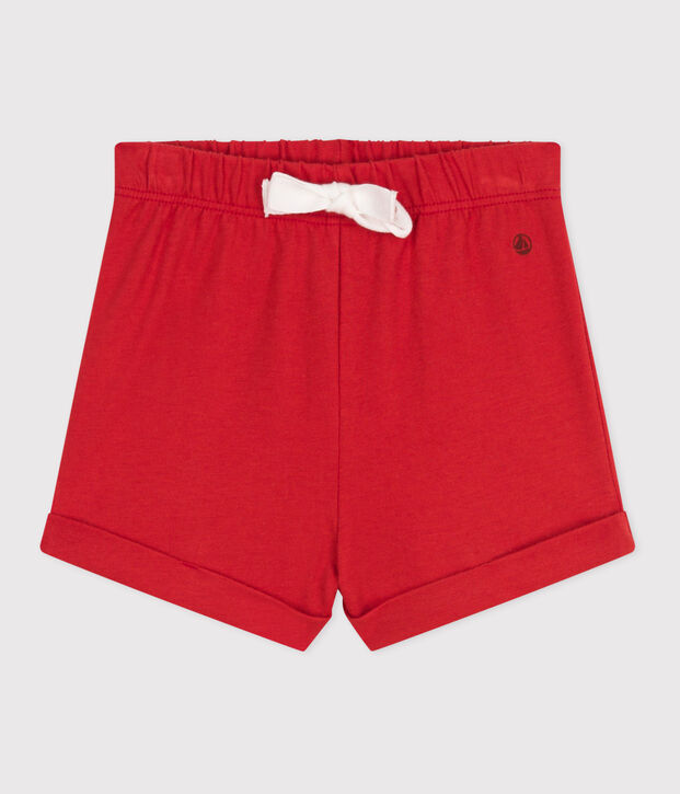 Short b&eacute;b&eacute; en coton uni rouge