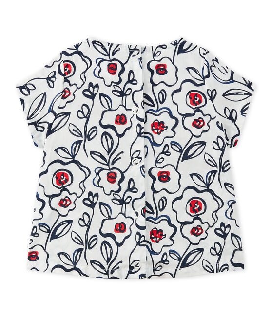 Blouse bébé fille en popeline blanc MARSHMALLOW/blanc MULTICO