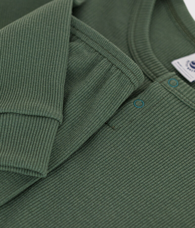 Pyjama uni en coton et lyocell enfant vert